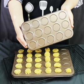 Macaron Baking Pan, 35 Cavity, Non-Stick Carbon Steel, Macaroon Biscuits Cookie Tray
