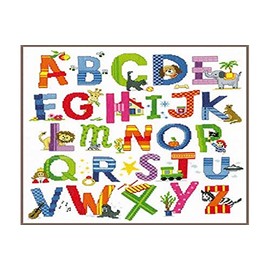 Vervaco Animal Alphabet Counted Cross Stitch Kit, Multi-Colour