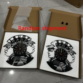 RUICI LUCKY Vinyl Clock Trump Exclusive Clock Art Decor Home Wall Clock Black Original Gifts Unique Design (Angry) Random Shipment
