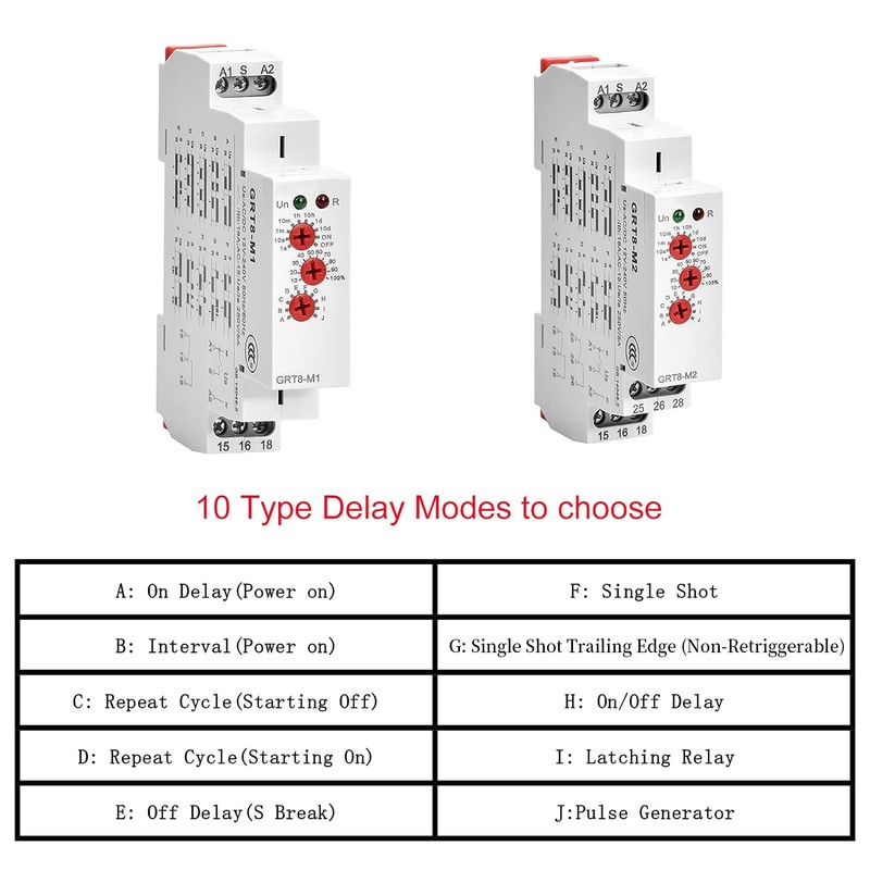 LNKWEL GRT8-M2 Multifunction Time Relay with 10 Function Choices 16A