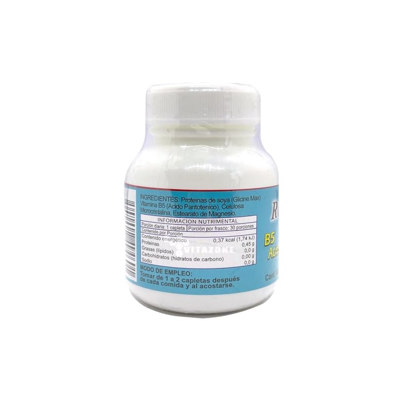 Vitamina B5 Ácido Pantoténico 30 capletas Riket