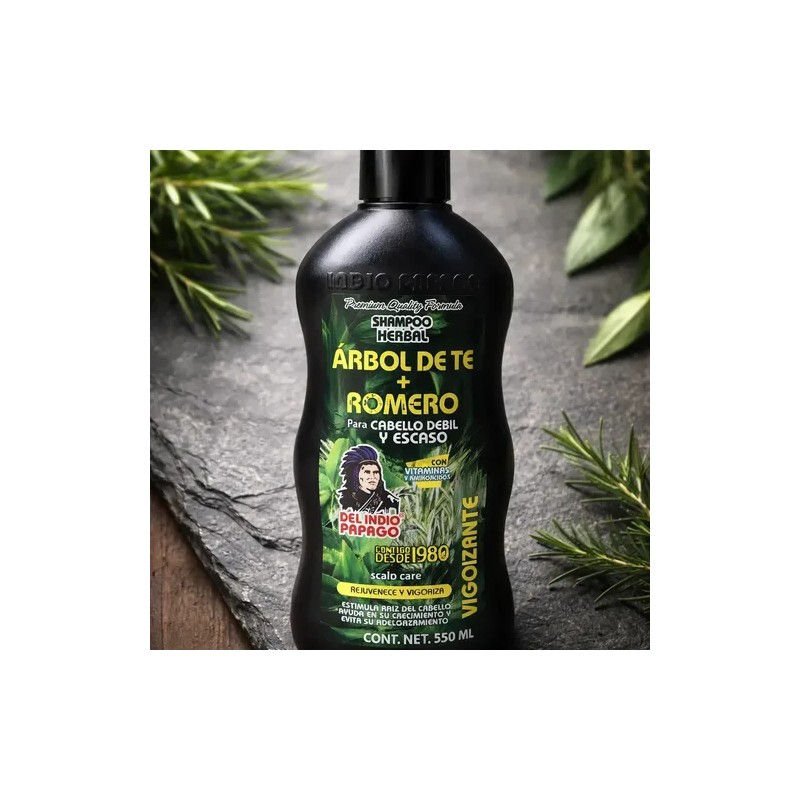 Shampoo Romero Y Árbol De Té 550 Ml Del Indio
