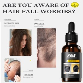 2 PCS Hair Regrowth Oil, Natural Hair Oils with Honey and Ricinus Extract Hair Growth Oil for Hair Loss, Thicker Healthier Hair, Vegan Hair Serum for Men & Women, 2 Fl Oz