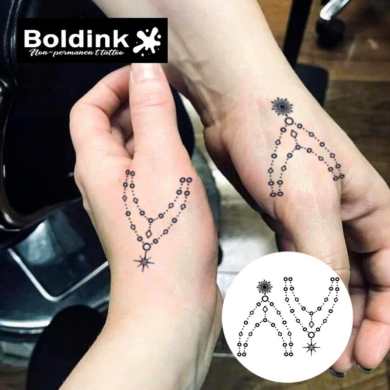 Boldink Semi-Permanent Jagua Tattoos 2 Weeks Long Lasting Waterproof Tattoo