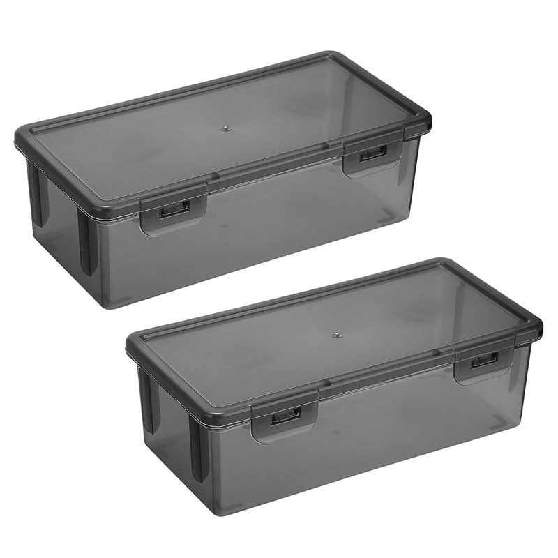 Hipiwe 2-Pack Plastic Cash Box Money Organizer Black Currency Tray