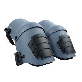 Zeluga 15-396 Heavy Duty Knee Pads with Anti-slip Strong Double Straps, Ultraflex Work Knee Foam Padding Pads, Safety for Indoor and Outdoor Use, Gray/Black