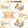 Uiirvdy Step Stool for Toddler, Sturdy Wooden 2-Step Stool with
