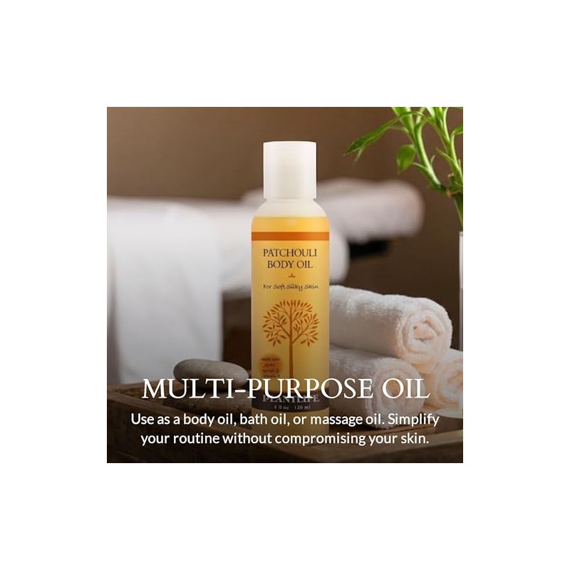 Patchouli Body & Bath Oil with Vitamin E, Apricot &