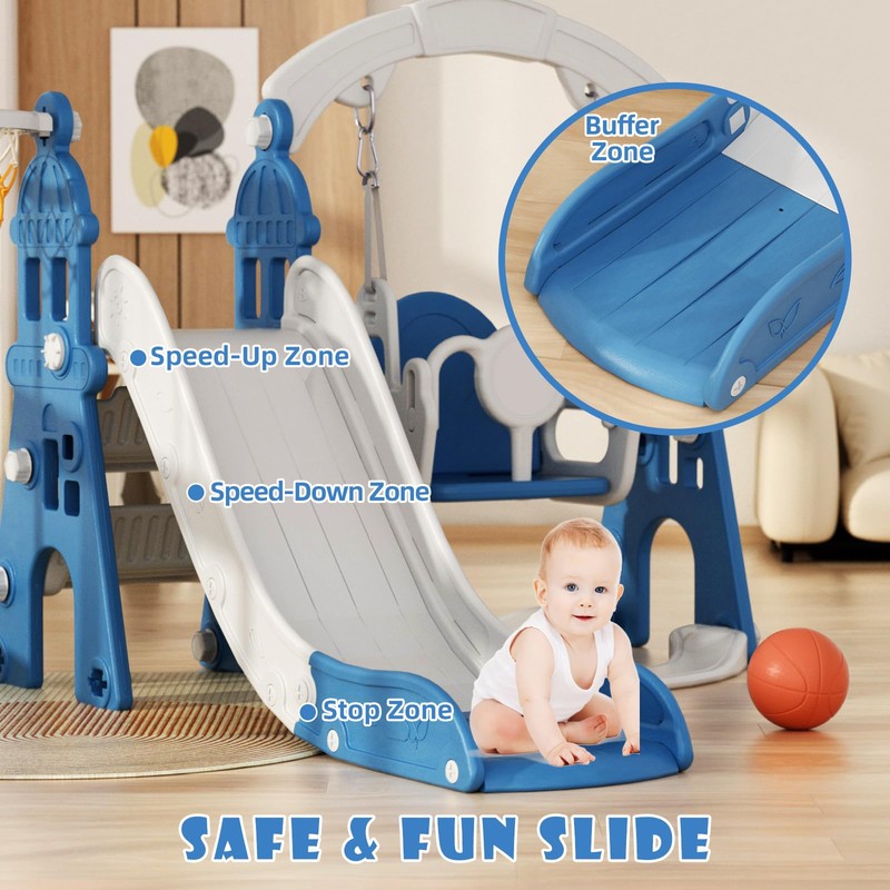 67i Toddler Slide and Swing Set 5 in 1 Kids