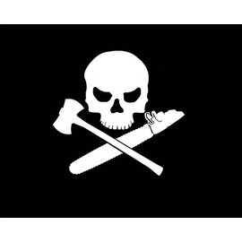 Logger's Crossbones Decal 6" Sticker - Arborist Forestry Chainsaw Tree Axe Skull *A011*