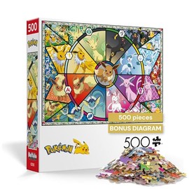 Buffalo Games - Pokémon - Eevee Evolutions Series 1 - Rompecabezas de 500 piezas para adultos - Rompecabezas desafiante perfecto para noches de juego - Tamaño terminado 21.25 x 15.00