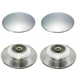 2Pcs Chrome Basin Waste Easy Pop Up Bathroom Sink Drains Push Button Click Clack Plug 66mm Easy to Use