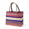 99 Jackets Embroidered Floral Jute Tote Bag For Women, Eco-Friendly,