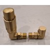 Team Controls Brushed Brass Corner Thermostatic Radiator Valves & Lockshield
