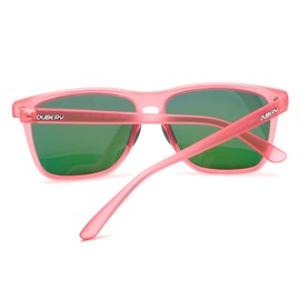 DUBERY Retro Square Polarized Sunglasses for Men Women UV400 Protection Classic Trendy Sun Glasses D108,Pink/Pink