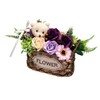 Millennium Art Soap Flower Lucky Bear Basket, Purple