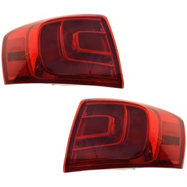TRQ TRQ 2 Piece Driver & Passenger Side Outer Tail Light Assembly Set Compatible with 2011-2018 Volkswagen Jetta VW2804107 VW2805107