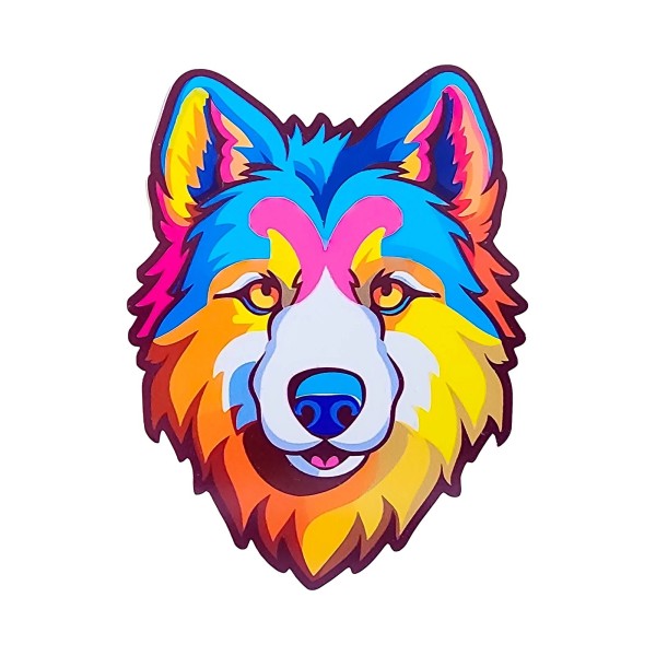 Gulf Coast Laser Graphics Northern Inuit Head Contour Colorful Sticker