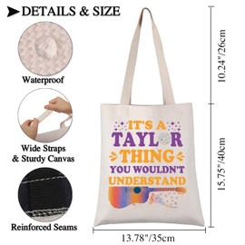 PLITI It's A Taylor Thing You Wouldn't Understand Funny Music Lover Tote Bag For Music Fans Singer Canvas Shoulder Bag (Tay thing TGU)