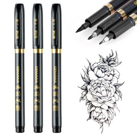 SAVOSWEET Pack of 3 Japanese Pens, Teechinese Japanese Calligraphy Shodo Brush Inks Pen Writing Drawing Skill
