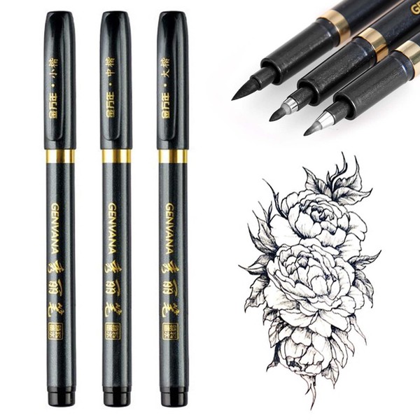 SAVOSWEET Pack of 3 Japanese Pens, Teechinese Japanese Calligraphy Shodo