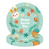 EVYIENEN 50 Pcs Happy Easter Paper Plates,7 inch Green Easter
