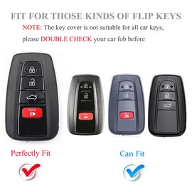 YALNORVA Car Key Fob Cover with Keychain Compatible with Toyota, Key Fob Case Cover Fits for Toyota Highlander RAV4 Camry Corolla Avalon C-HR Prius 2018-2022 Car Smart Key Accessories, Silver White