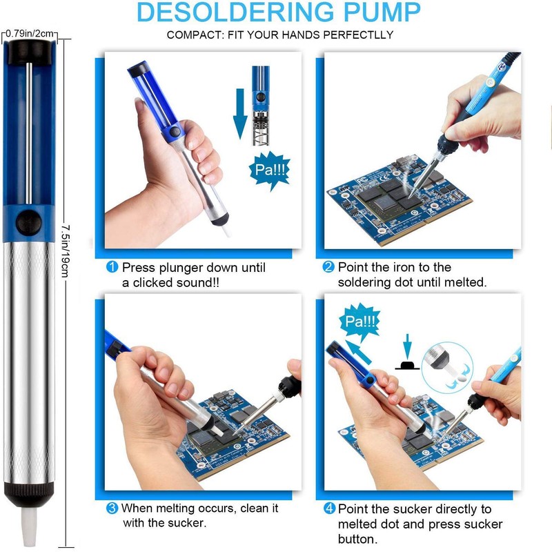 ANBES Soldering Iron Kit Electronics, 60W Adjustable Temperature Welding Tool,