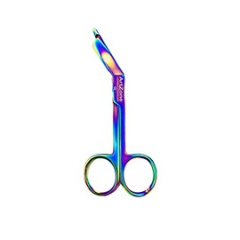Artzone Lister Bandage Scissors - Cynamed Medical-Grade Stainless Steel Shears - Multi-Colored Rainbow Titanium Finish - Sharp Blades Cut Through Bandages, Dressing, Tape, Gauze, Clothing (3.5 in.)