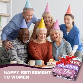 QIZHENXX Retirement Blanket, Retirement Gifts for Women Men 2025, Best Retire Gifts Ideas, Happy Retirement Gifts for Mom Teacher Nurse Coworkers, Retirement Party Decorations Blanket 50"X60"