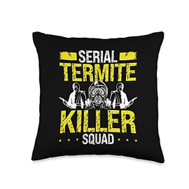 Exterminator Costume Pest Control Vest Ant Traps Control Technician Serial Termite Killer Squad Pest Throw Pillow, 16x16, Multicolor