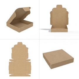 AKAR Brown Mini C7/A7 Large Letter Size Box, 101x101x20mm - Sturdy Corrugated Cardboard Postal Box for Shipping, Mailing, and Packing - Compact C7 PIP Box for Small Items (10)