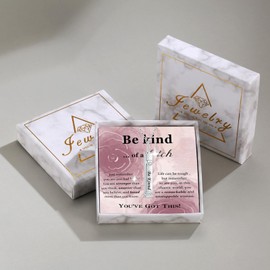 925 Sterling Silver Be Kind of a B Necklace Hidden Message Vertical Bar Jewelry for Women Best Friends Sorority Sisters, Small, Silver, Cubic Zirconia