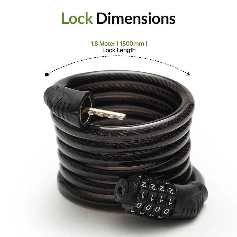 Combination Bike Lock Bicycle Locks High Security 4 Digit Motorbike