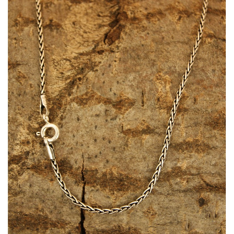 Kiss of Leather Black and silver chain made of 925