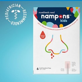 Nampons Nampons Kids Nosebleed Stoppers - 12 Easy to Use Nose Bleed Stopper Plugs Kit for Kids. Trusted by Pediatricians. Hypoallergenic Clotting Agent Stops Nosebleeds Fast On Contact. Safe and Pain-Free