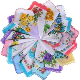 Women's Cotton Handkerchiefs – Soft & Reusable, Pack of 2 – Gentle on Skin, Everyday Use (Assorted 8)