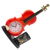 STOBAZA Violin Model Clock Pen Holder Unique Decorative Alarm Clock