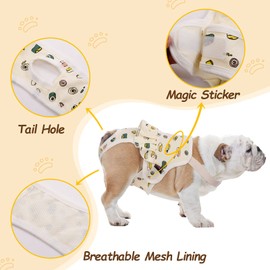 QBLEEV Dog Diapers Female Washable Sanitary Pantie with Adjustable Suspender, Reusable Doggie Period Panties, Pet Underwear Diaper Jumpsuits for Male Dogs in Heat, Puppy Diapers for French Bulldog L