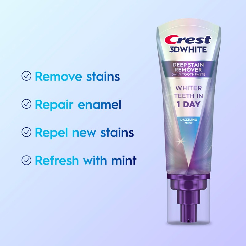 Crest 3DWhite Brilliance Deep Stain Remover Dazzling Mint Toothpaste -