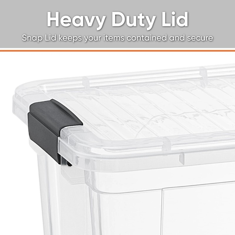 Superio Clear Storage Bins with Lids, 8 Pack- Plastic Storage