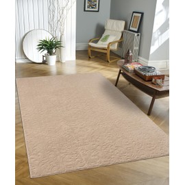 Non-Slip Washable 5x7 Area Rugs for Living Room Bedroom, Ultra Soft Bedside Rug, Indoor Floor Carpet for Kids Girls and Boys, Dorms, Nursery Rooms, Non-Skid Area Rug, Flower Beige, 5' x 7'