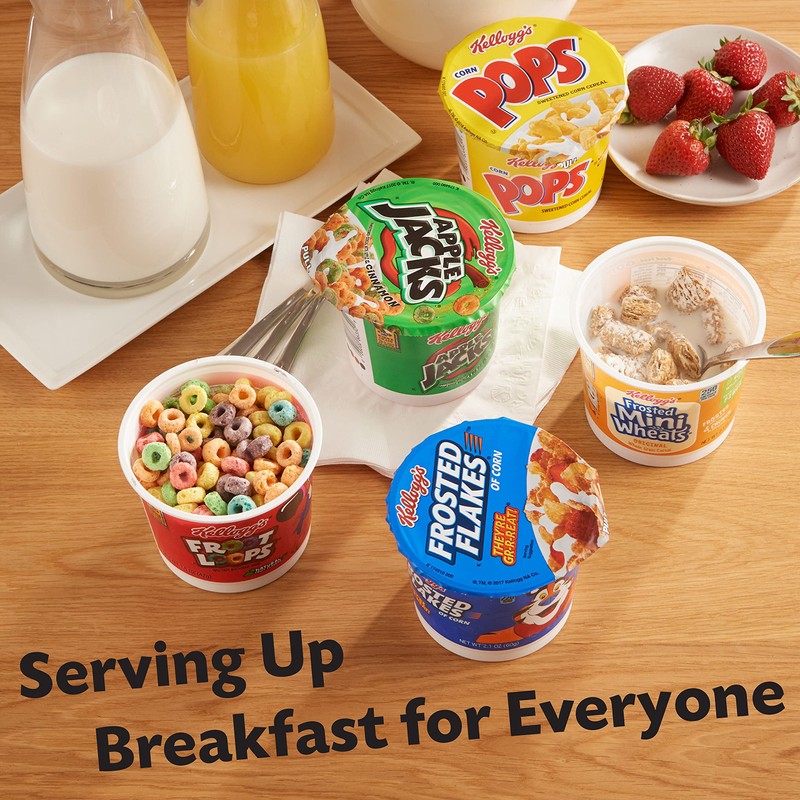 Kellogg's Breakfast Cereal Cups, Kids Snacks, Family Breakfast, Variety Pack