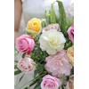 rongflower Light Pink Artificial Flowers Combo Set Fake Flower Leaf