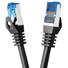 BIGtec 20m CAT.7 Patchkabel Netzwerkkabel Gigabit Patch DSL LAN Ethernet Kabel schwarz Kupferkabel doppelt geschirmt (RJ45 Stecker Cat-7 S/FTP PIMF)