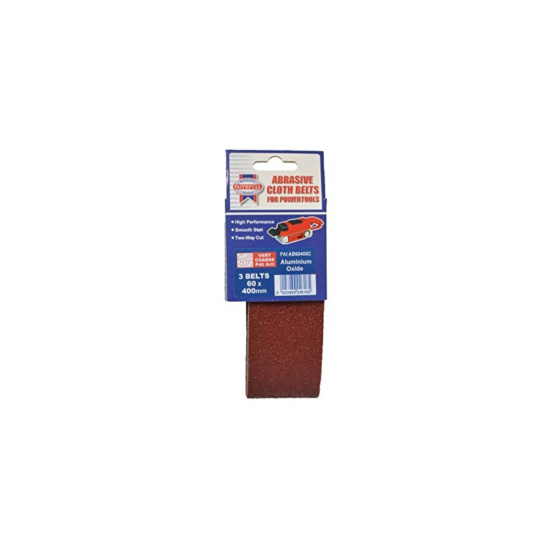 Faithfull AB60400F Cloth Sanding Belt 400 x 60mm 120g (3
