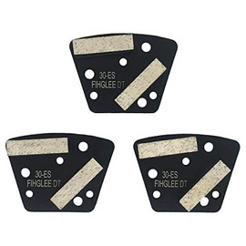 FINGLEE 3pcs Trapezoid Diamond Grinding Shoes #30 Concrete Paint Floor Aggreesive Cutting Medium Extra Soft Hard Bond (Extra Soft Bond)