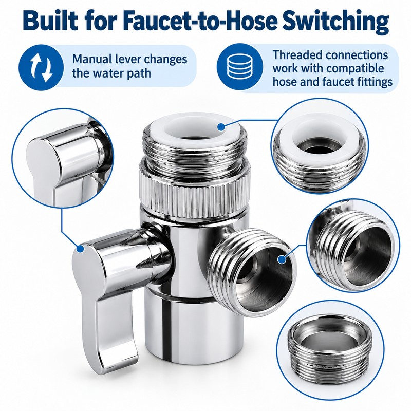 Faucet Splitter Adapter for Kitchen & Bathroom Sinks – Dual