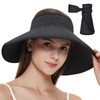 Maylisacc Adjustable Straw Open Top Straw Sun Hat Roll-Up Design,