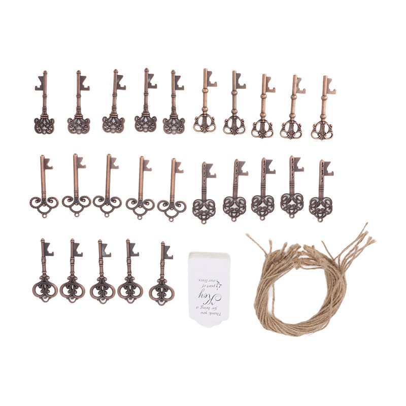 25pcs Bottle Opener Retro Metal Key Bottle Opener with Tag
